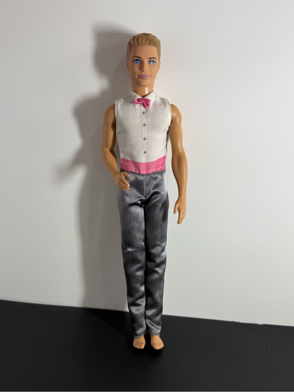Mattel Barbie Fairytale Groom Ken Doll w/ Grey & Pink Tuxedo